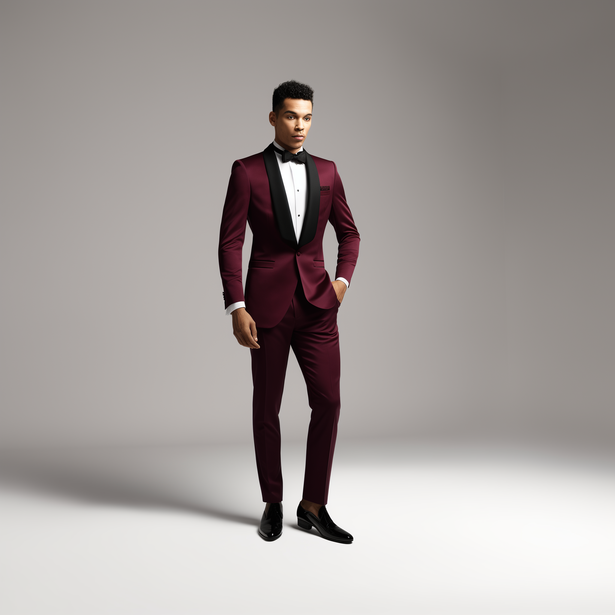 Burgundy Custom-Made Tuxedo in Pure Italian Wool