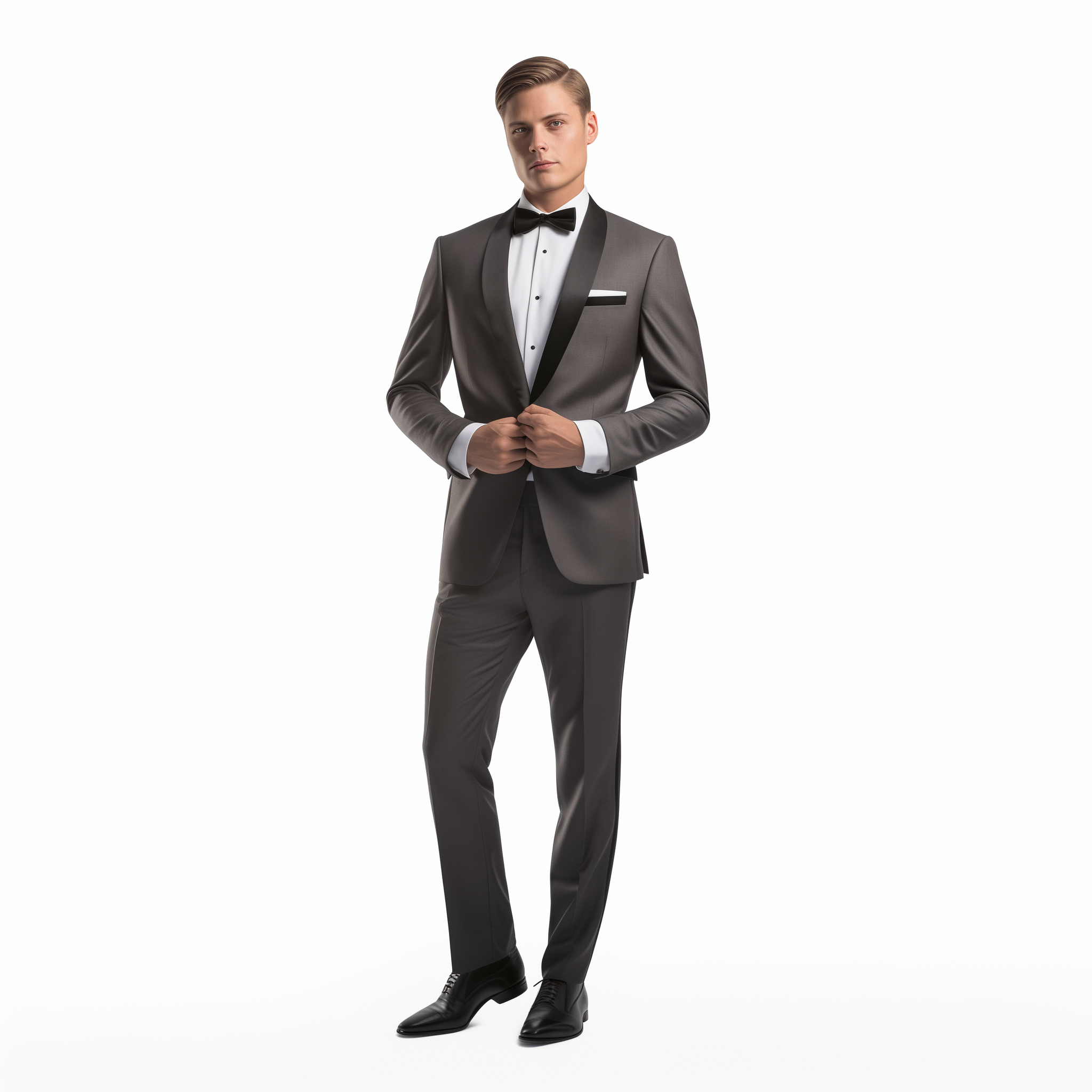 Charcoal Custom-Made Tuxedo in Pure Italian Wool