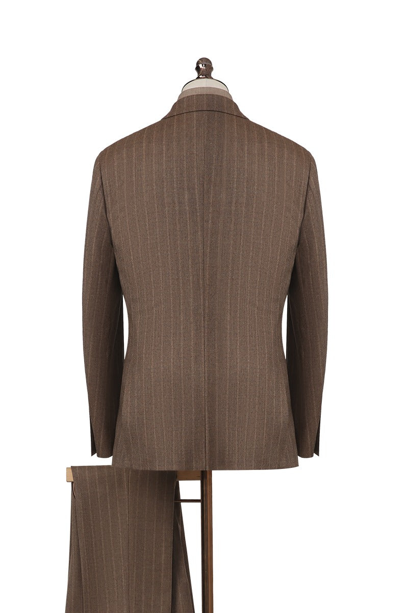 Coffee Pinstripe DB Suit