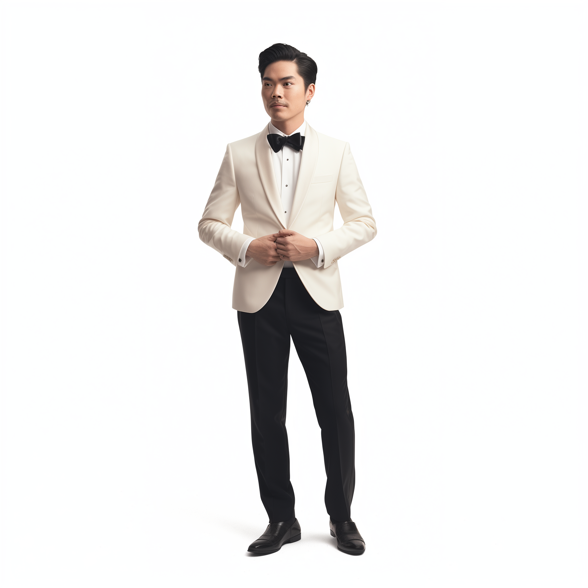 Ivory Custom-Made Tuxedo in Pure Italian Wool