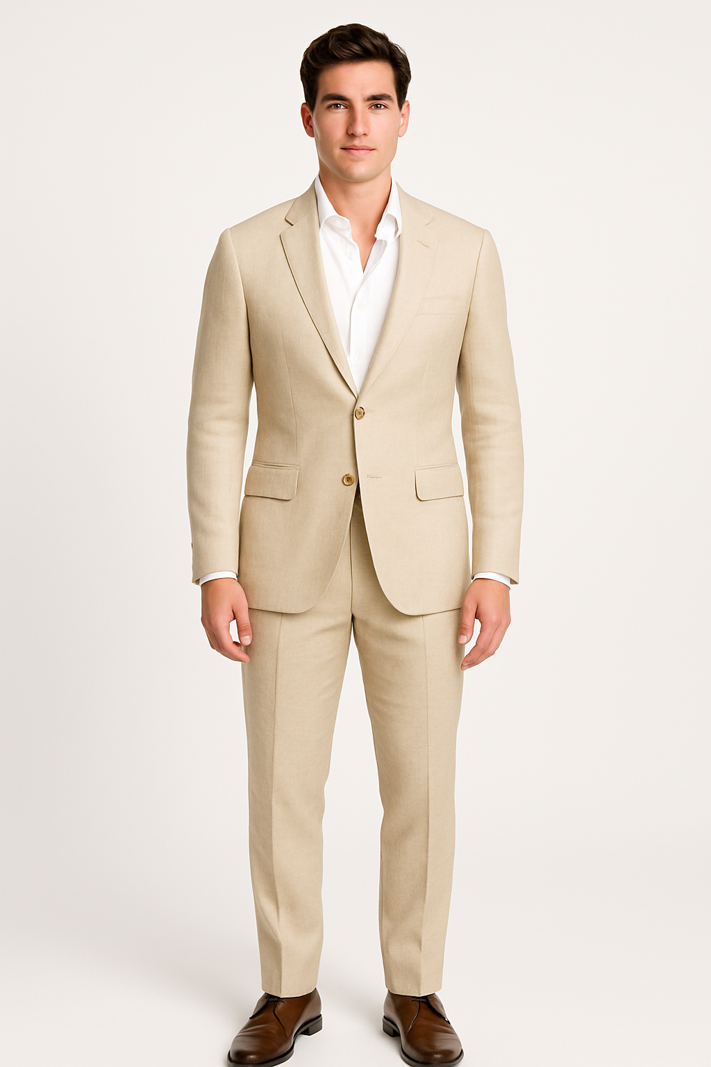 SOOTZ Beige Linen Wedding Suit – Lightweight & Made-to-Measure