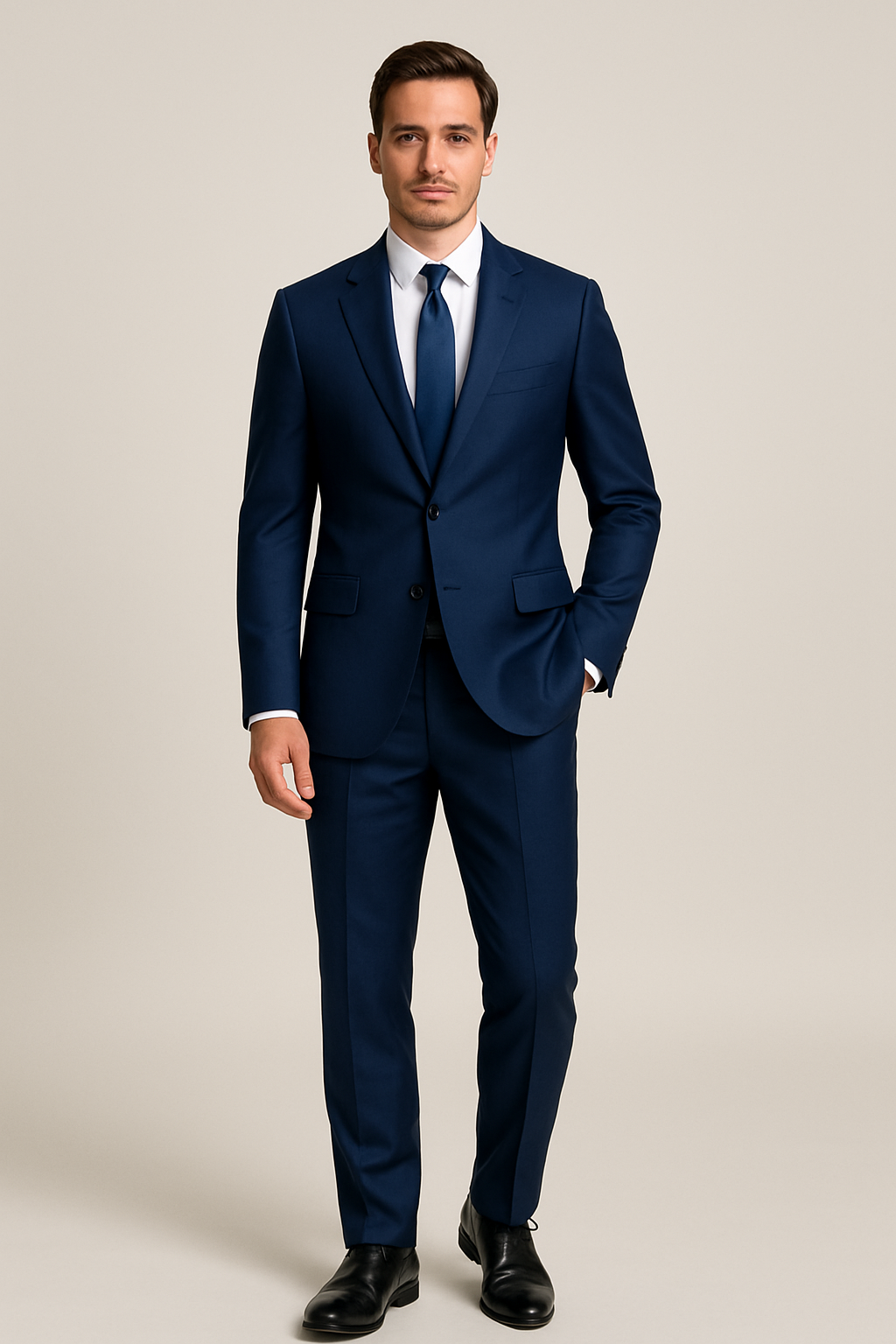 SOOTZ Dark Blue Two-Piece Wool Suit – Super 130s Merino Wool