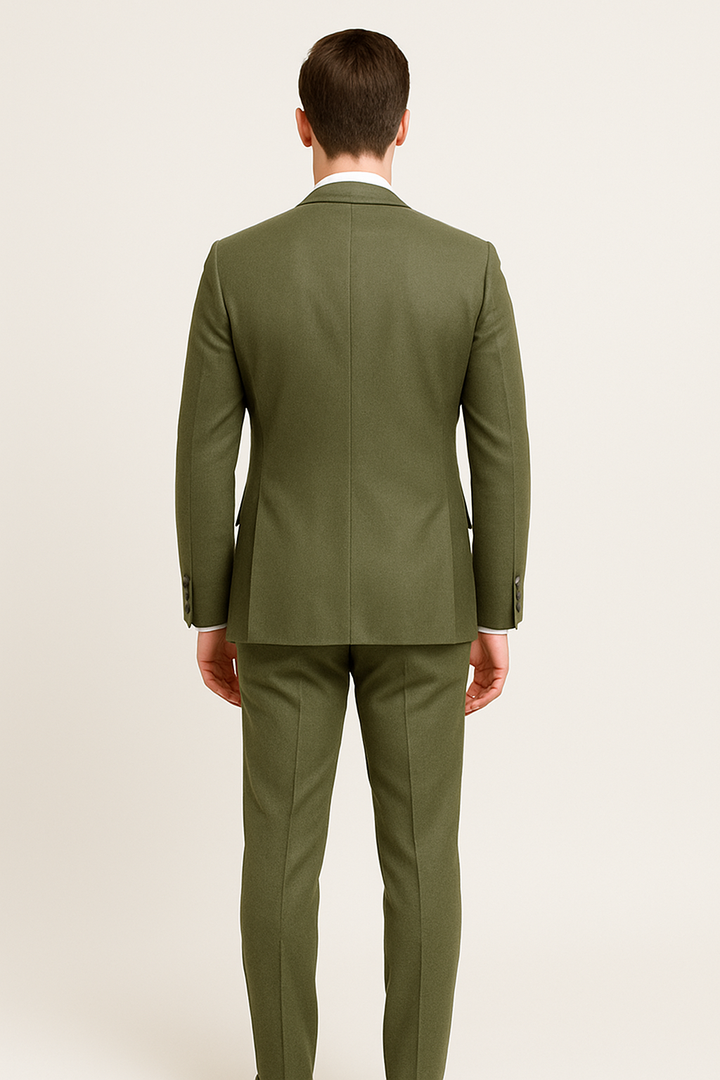SOOTZ Dark Olive Green Suit – Italian Wool, Custom Tailored