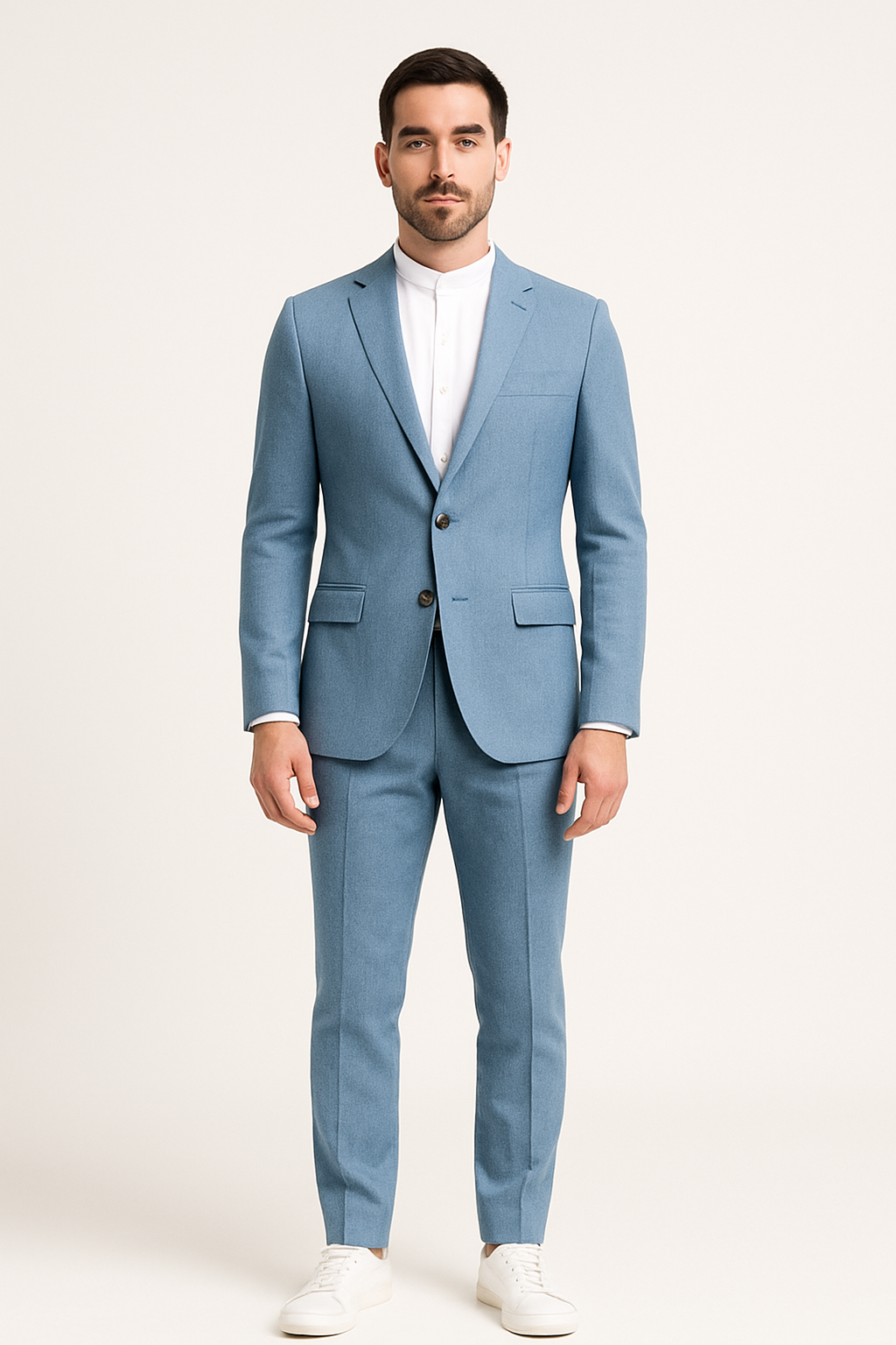 SOOTZ Light Blue Cotton-Stretch Suit