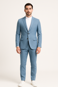 SOOTZ Light Blue Cotton-Stretch Suit