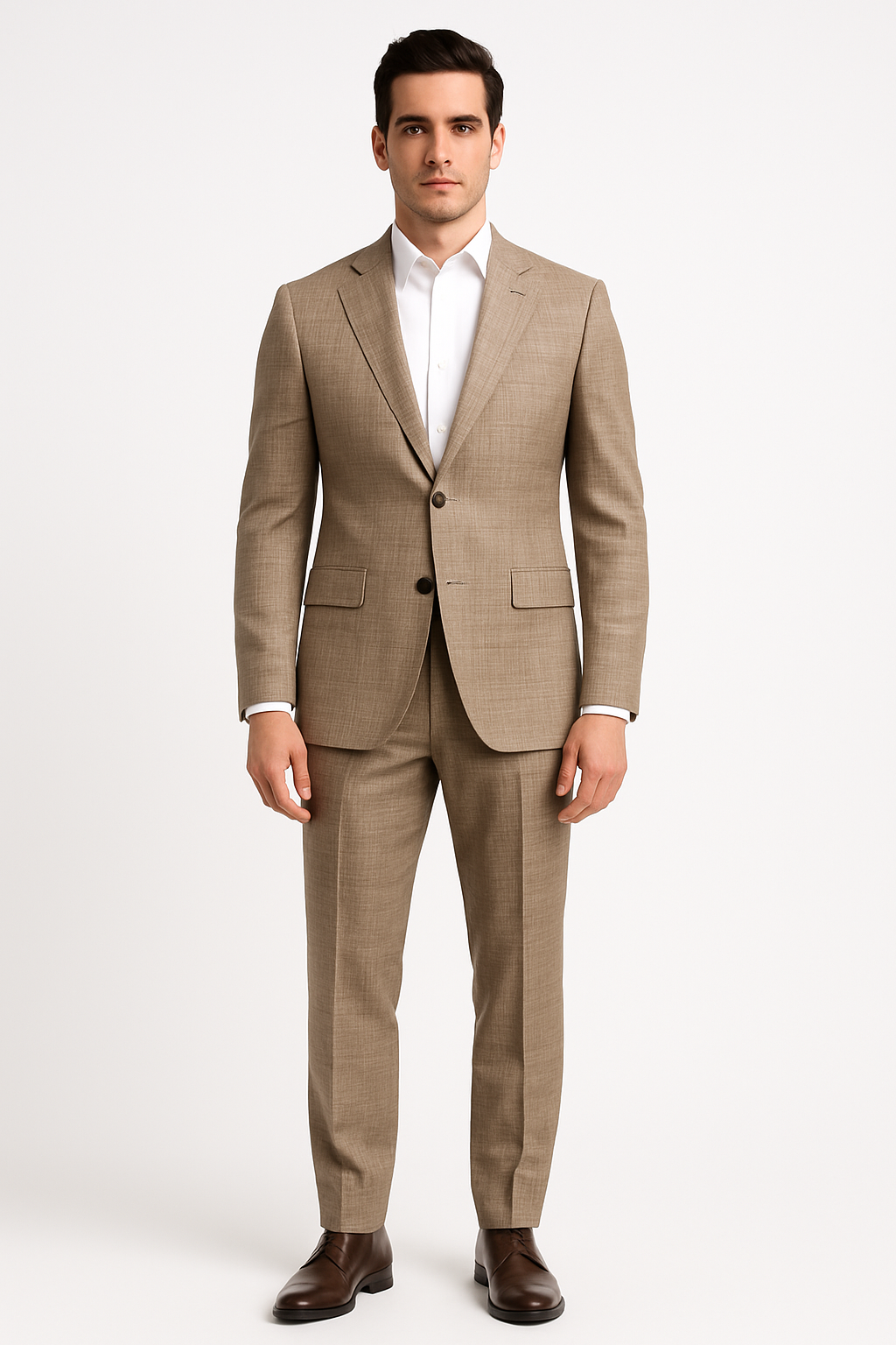 SOOTZ Light Brown Glen Check Suit – Italian Wool