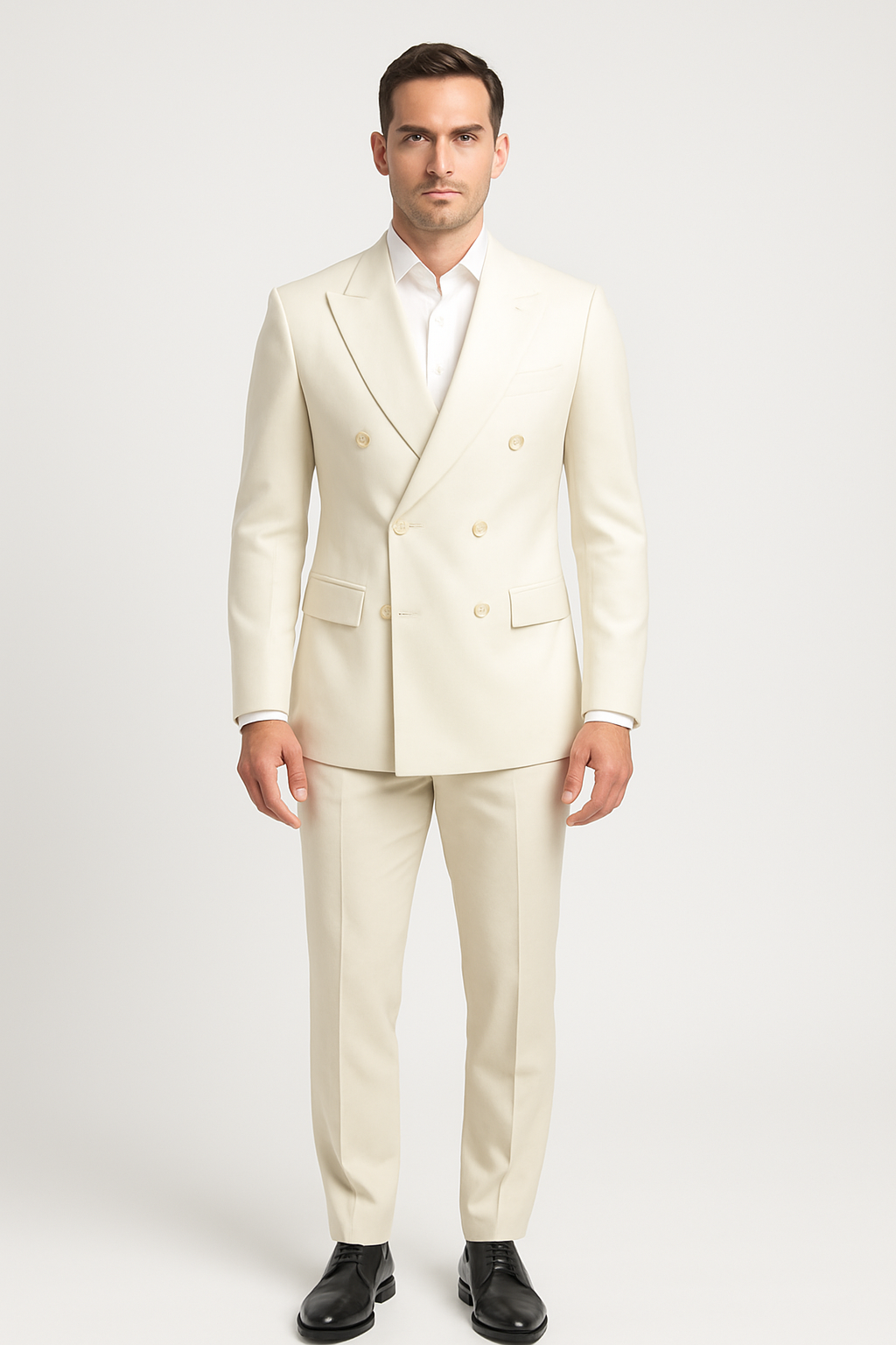 SOOTZ Off-White Double-Breasted Suit