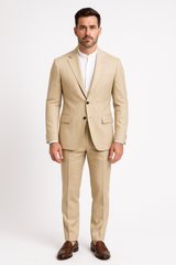 SOOTZ Tan Linen Summer Suit – Unlined