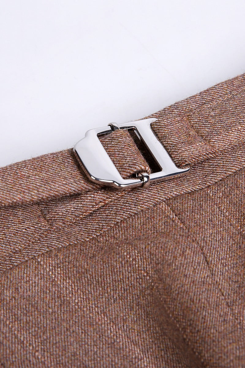 Coffee Pinstripe DB Suit