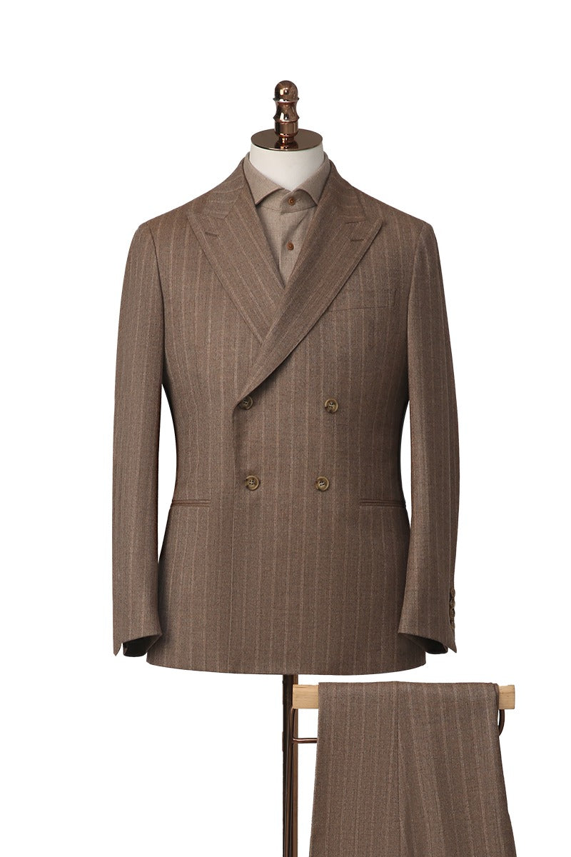 Coffee Pinstripe DB Suit
