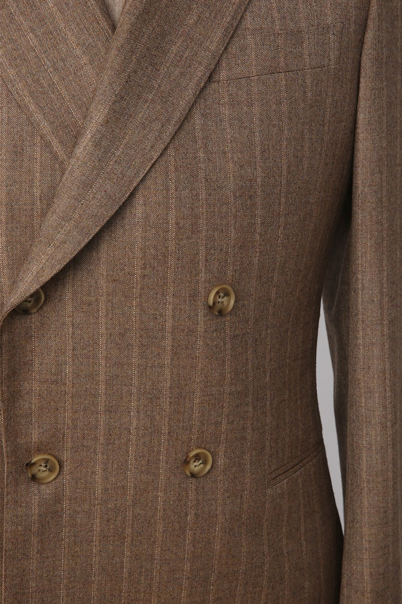 Coffee Pinstripe DB Suit