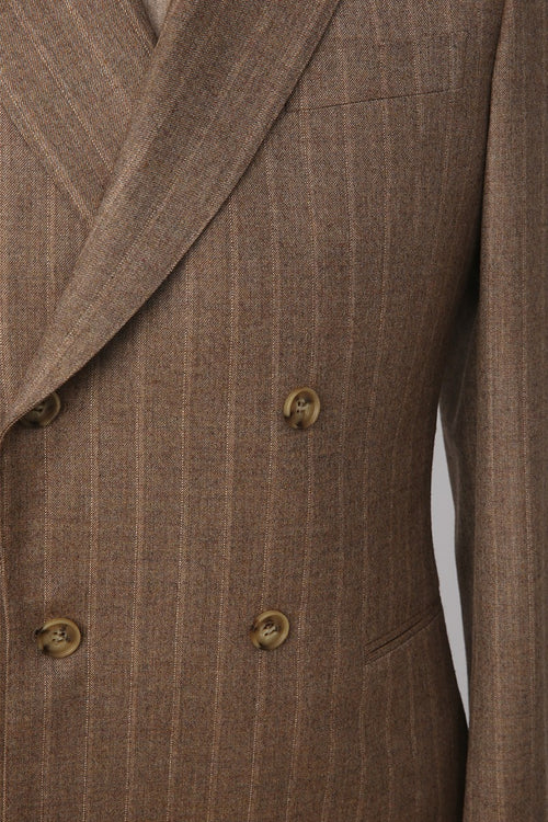 Coffee Pinstripe DB Suit