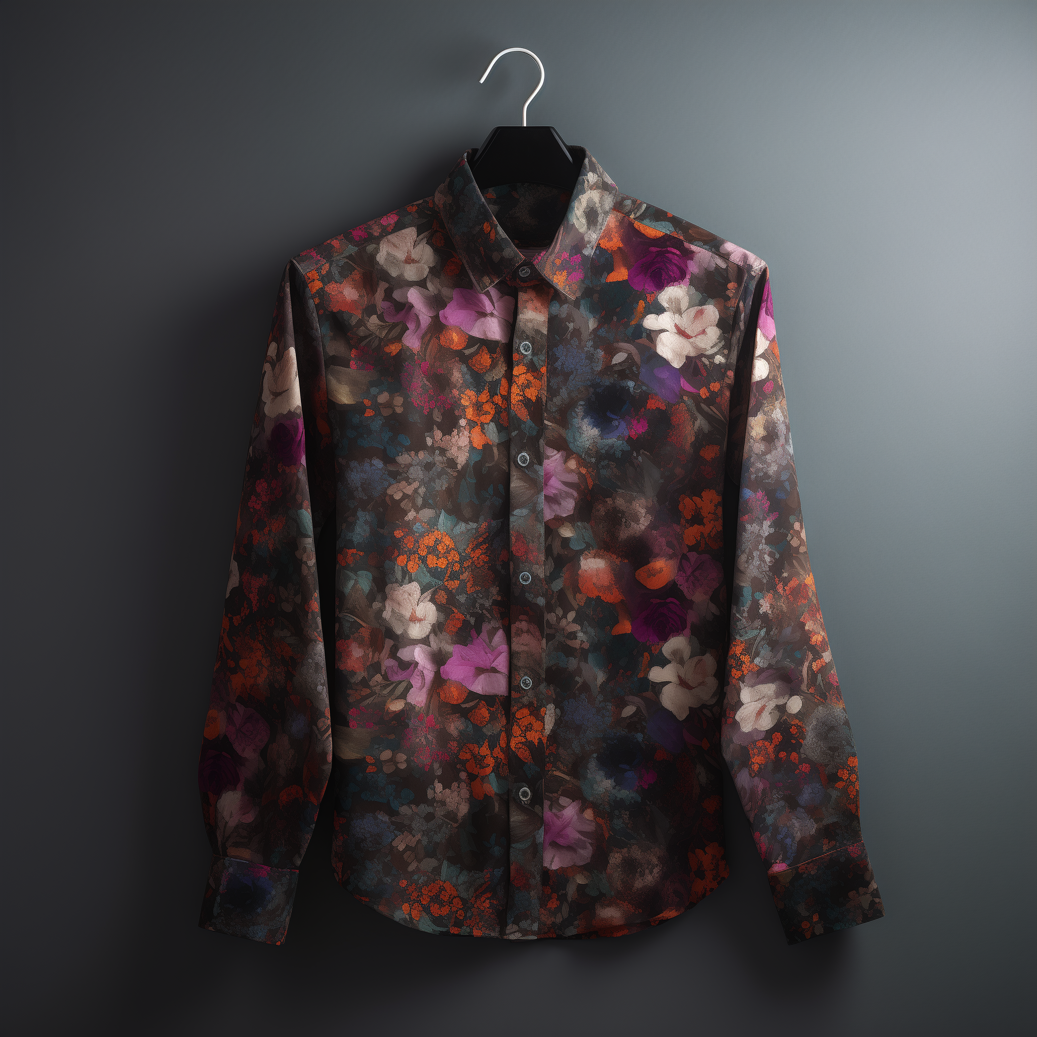 Custom Made Floral Silk Dress Shirt
