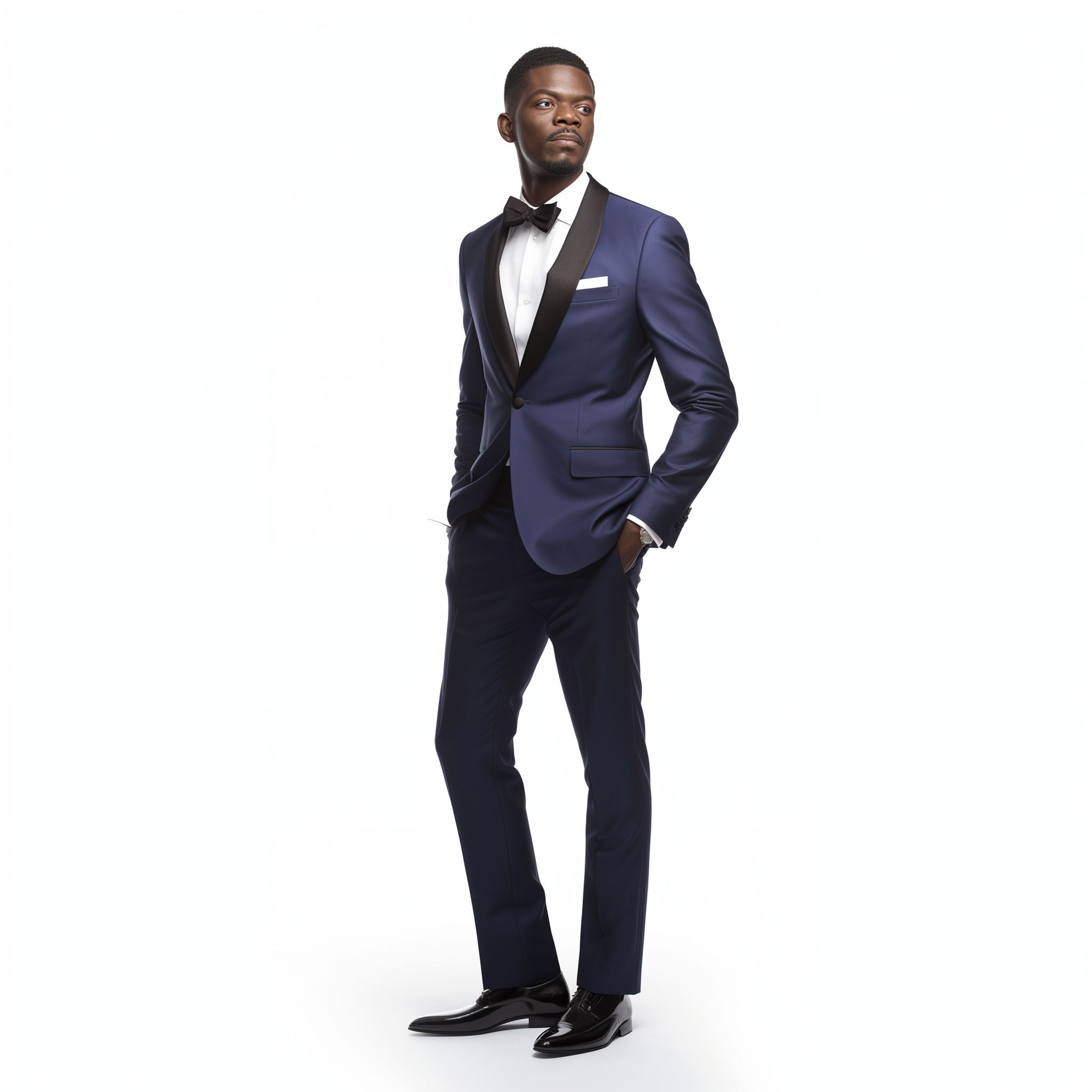 Navy Blue Custom-Made Tuxedo in Pure Italian Wool
