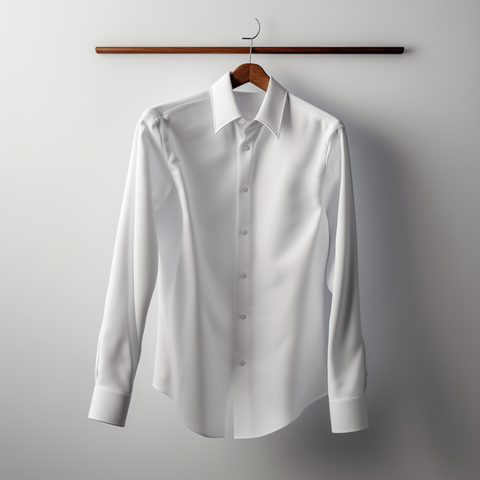 Custom Made White Silk Dress Shirt