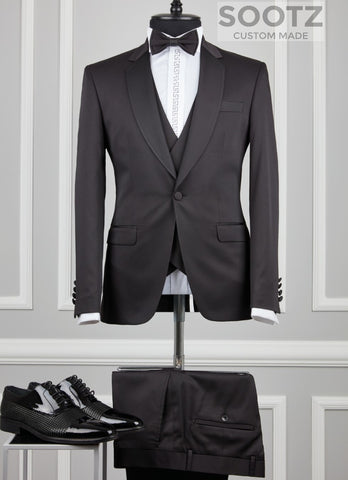 Black 3 Piece Tuxedo Set - Notch Lapel