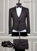 Black Jaquard Morning Coat