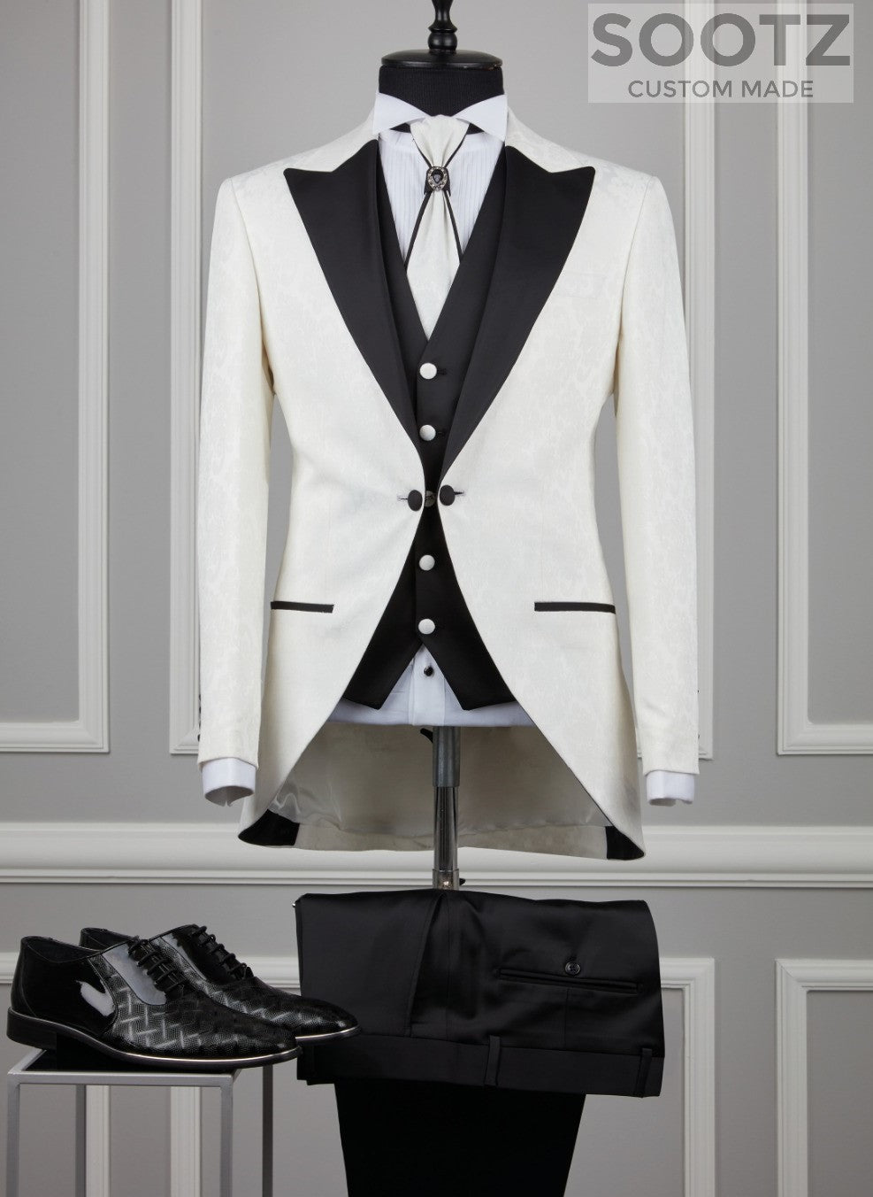 White Contrast Morning Coat