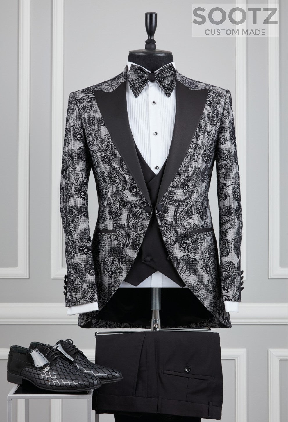 Grey sales paisley blazer