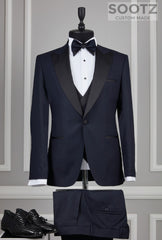 Navy 3 Piece Tuxedo Set - Peak Lapel