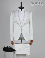 White Diamond Tuxedo Set - Shawl Lapel