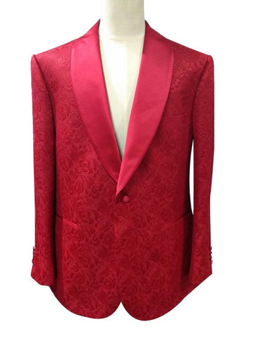 Sootz Red Floral Tuxedo Jacket - Sootz
