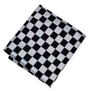 Black White Checkered Pocket Square - Sootz