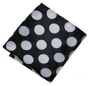 Grey Black Polka Dot Pocket Square - Sootz
