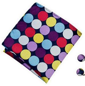 Sootz Assorted Polka Dot Navy Pocket Square - Sootz
