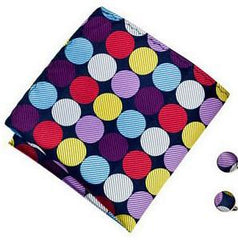 Sootz Assorted Polka Dot Navy Pocket Square - Sootz